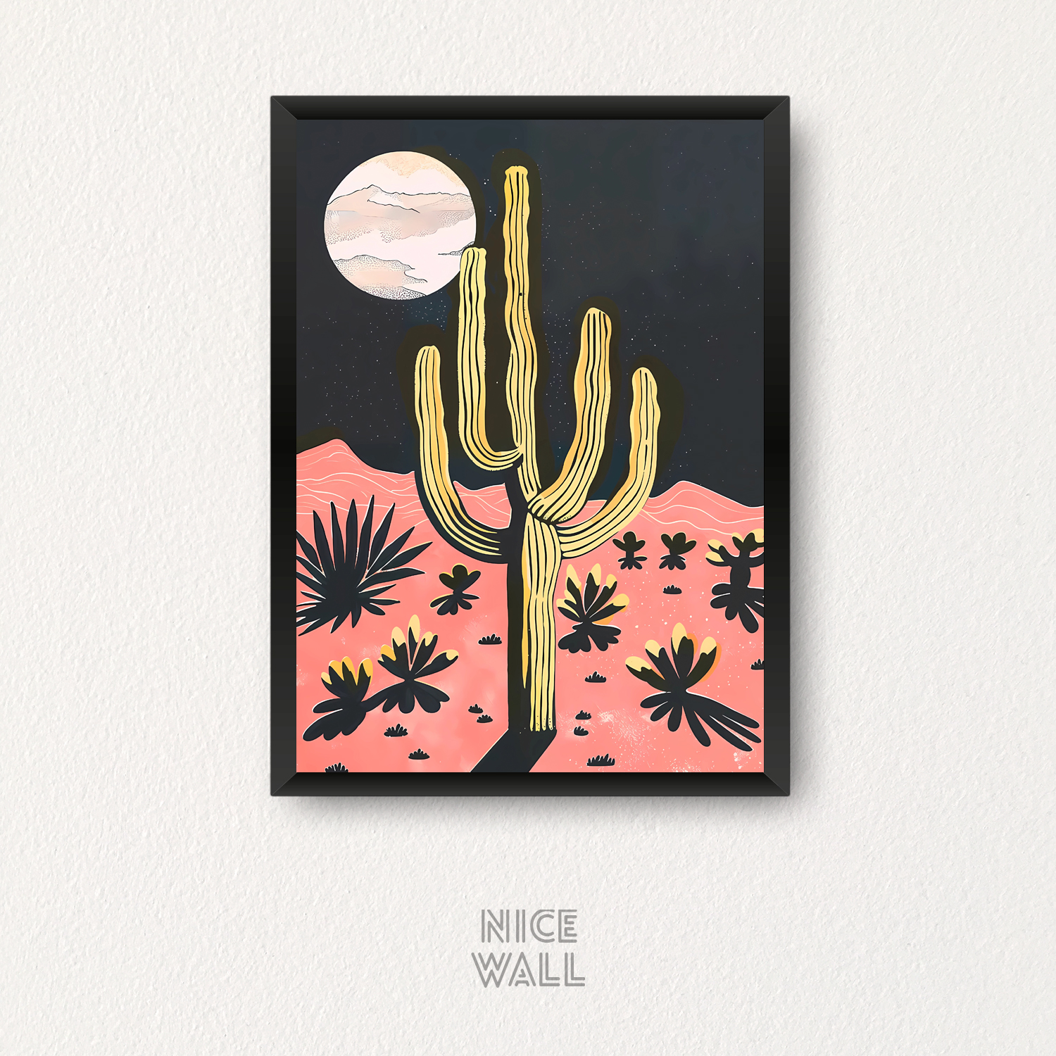 Cuadro Cactus Noche