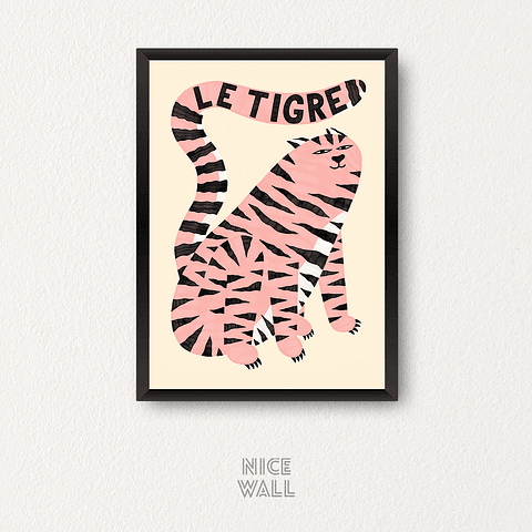 Cuadro Tigre Rosado