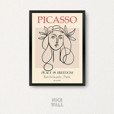 Cuadro Poster Picasso Dibujo Rostro Mujer