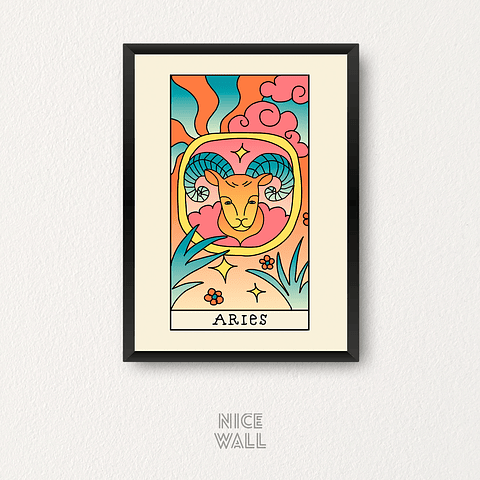 Cuadro Aries Signos Zodiacales Ilustrados