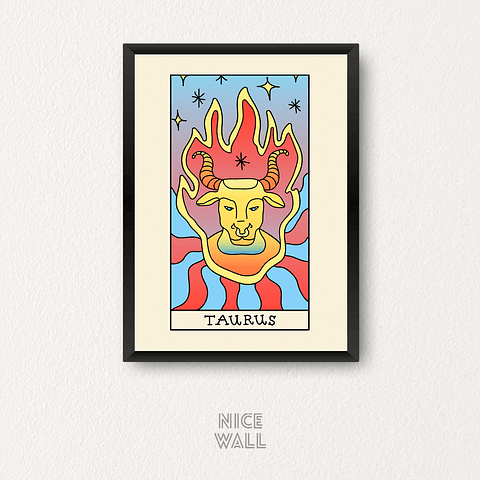 Cuadro Tauro Signos Zodiacales Ilustrados