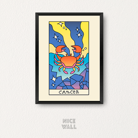 Cuadro Cancer Signos Zodiacales Ilustrados
