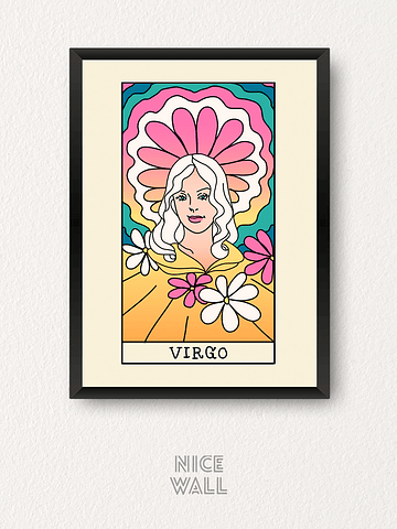 Cuadro Virgo Signos Zodiacales Ilustrados