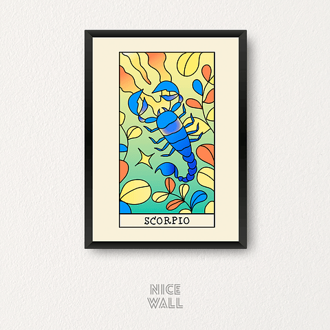 Cuadro Escorpio Signos Zodiacales Ilustrados