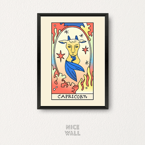 Cuadro Capricornio Signos Zodiacales Ilustrados
