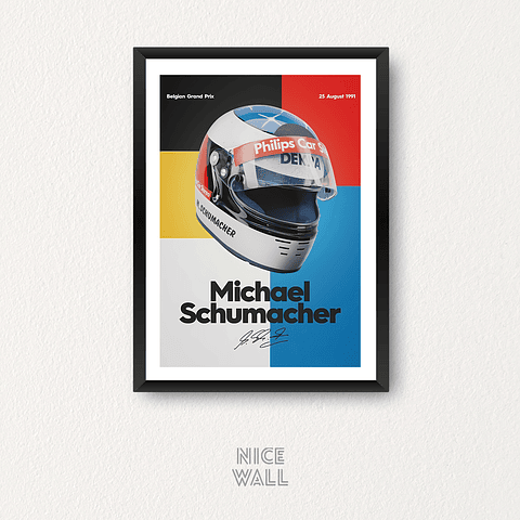 Cuadro Schumacher Casco F1 Belgian Grand Prix