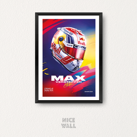 Cuadro Max Verstappen Casco F1 2023