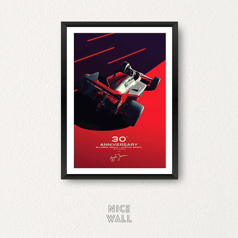 Cuadro McLaren Mp4/4 Ayrton Senna 30 Anniversary Poster