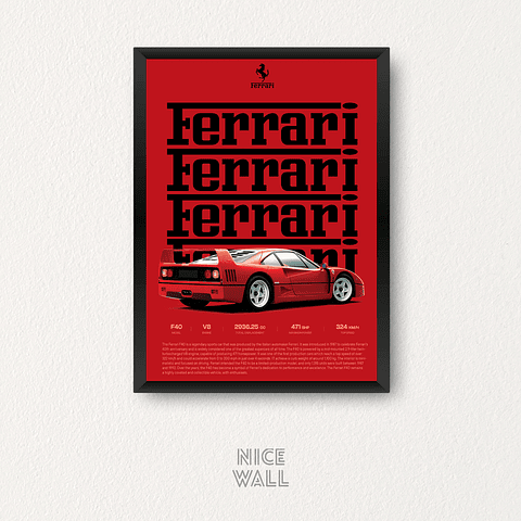Cuadro Ferrari F40 Poster
