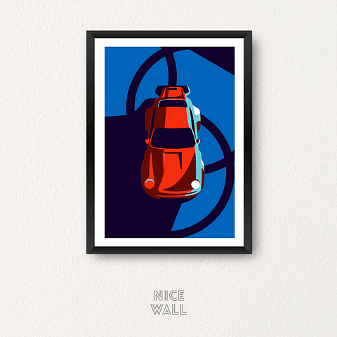 Cuadro Porsche 911 Turbo Ilustrado