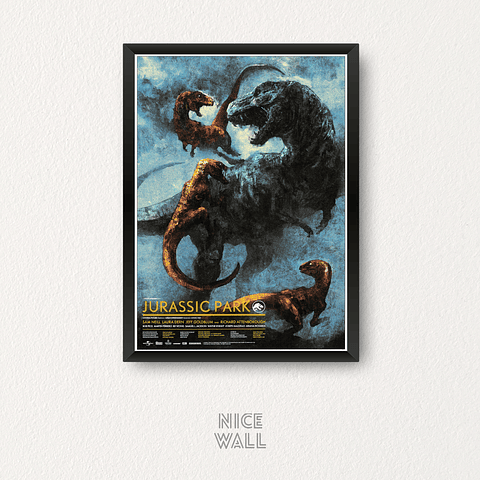 Cuadro Jurassic Park Poster Ilustrado Tres