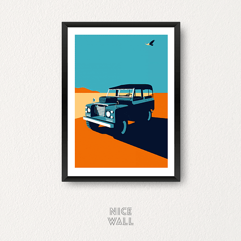 Cuadro Land Rover Defender Ilustrado