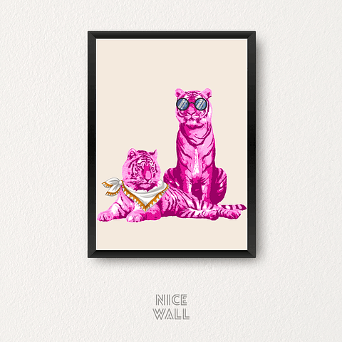 Cuadro Tigres Rosados