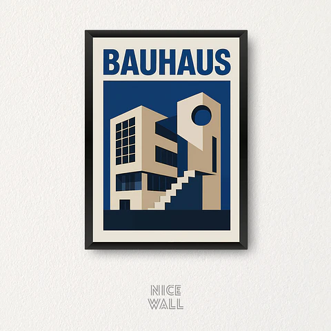 Cuadro Bauhaus Azul