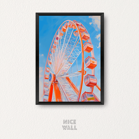 Cuadro Rueda De Chicago Naranja