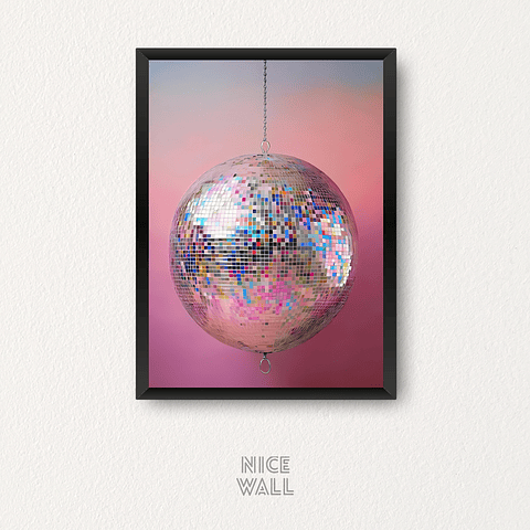 Cuadro Bola Disco Colores