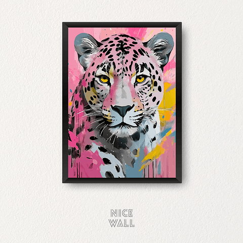 Cuadro Leopardo Rosado