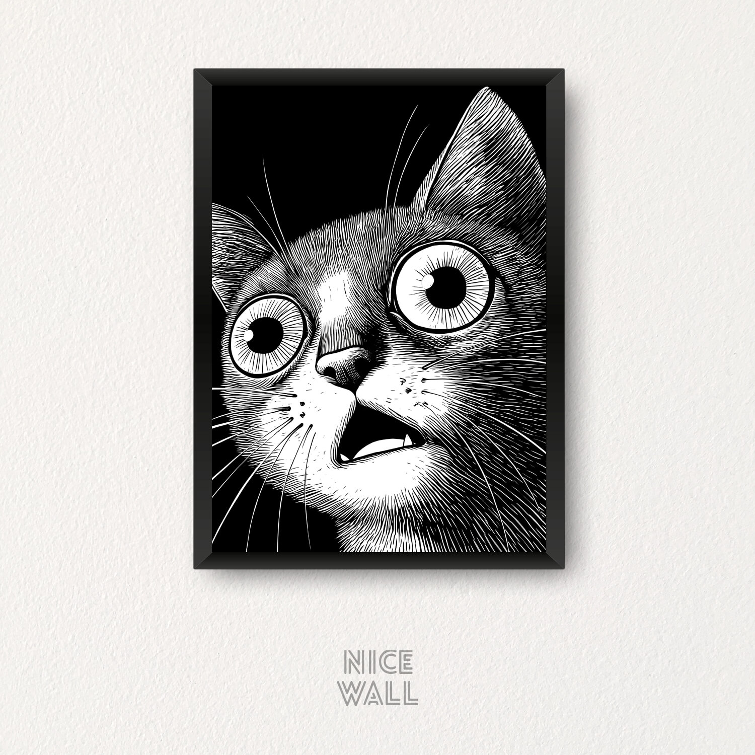 Cuadro Gato Sorprendido