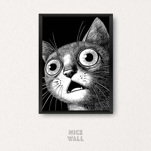 Cuadro Gato Sorprendido