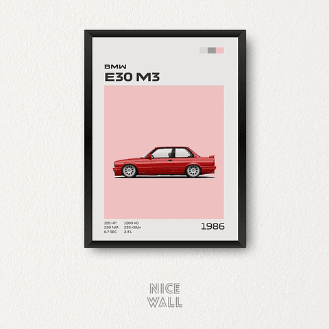 Cuadro BMW E30 M3 1986 Rojo