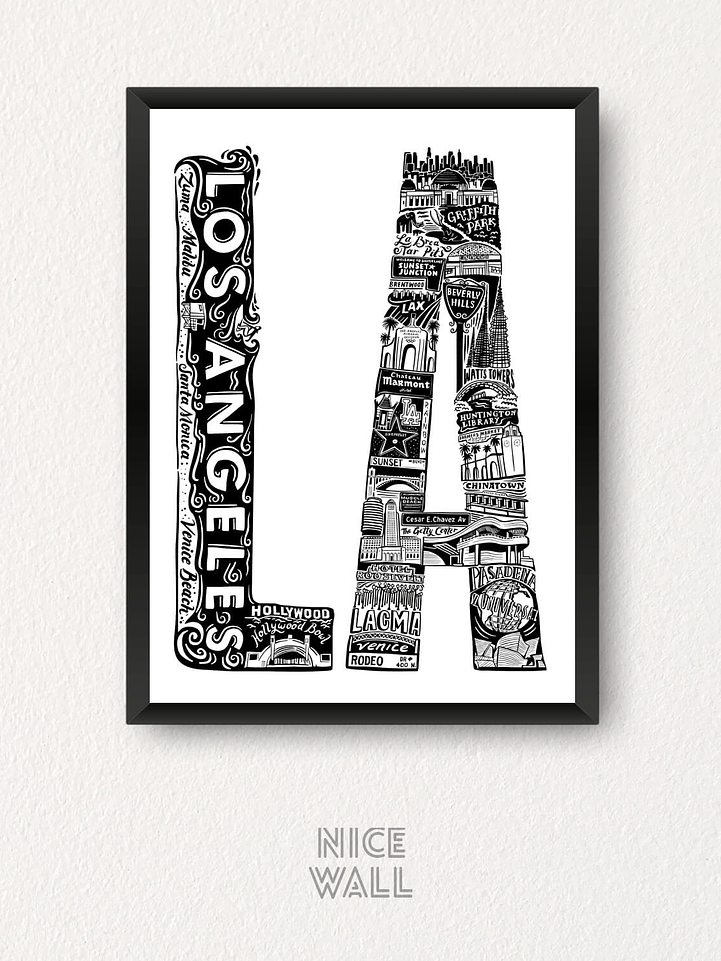 Cuadro Los Angeles Letra 1