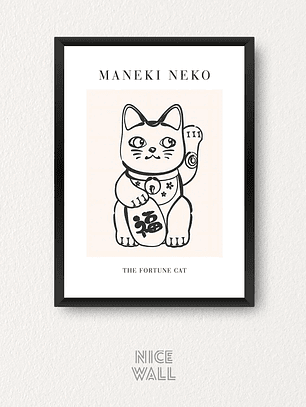 Cuadro The Fortune Cat Blanco