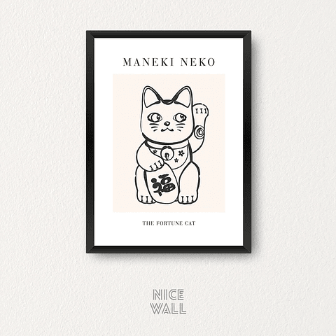 Cuadro The Fortune Cat Blanco