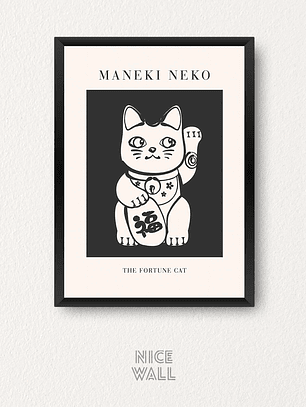 Cuadro The Fortune Cat Negro