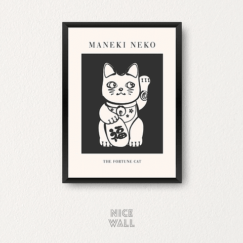 Cuadro The Fortune Cat Negro