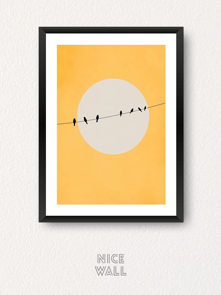 Cuadro Pájaros en el cable 1