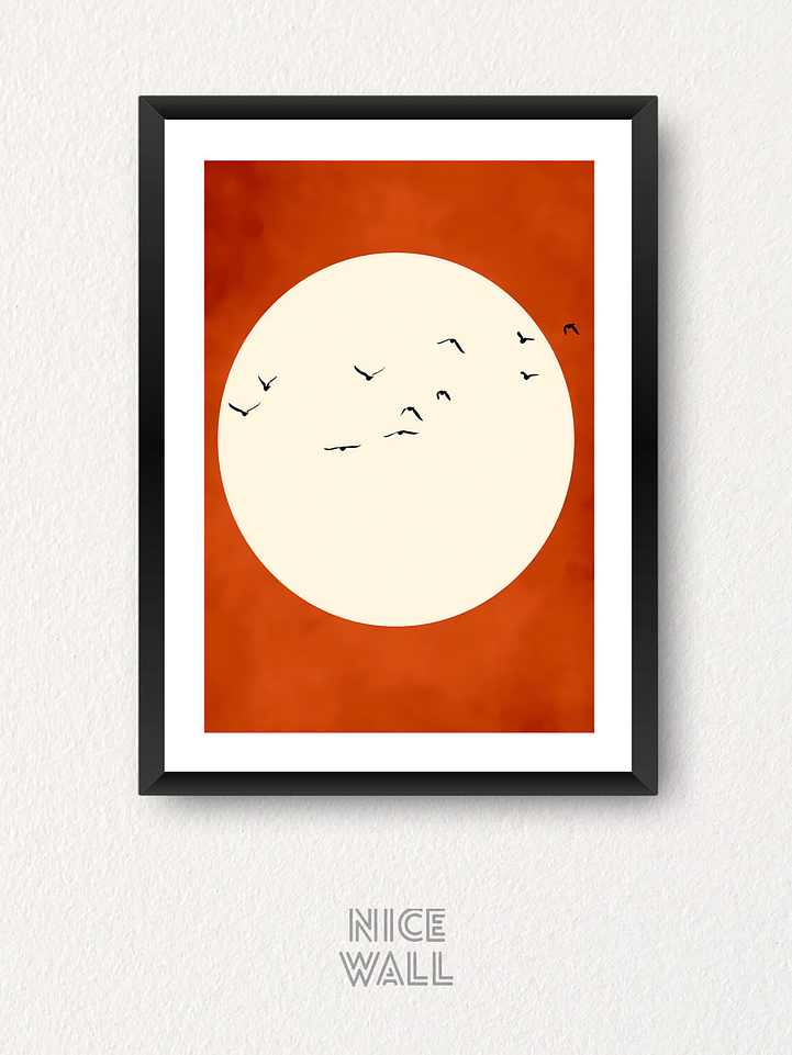 Cuadro Pájaros Volando Sol 1