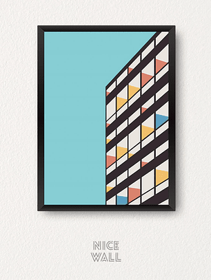 Cuadro Edificio Geométrico