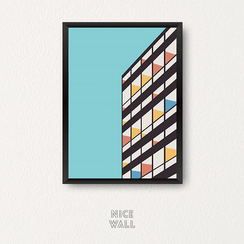 Cuadro Edificio Geométrico