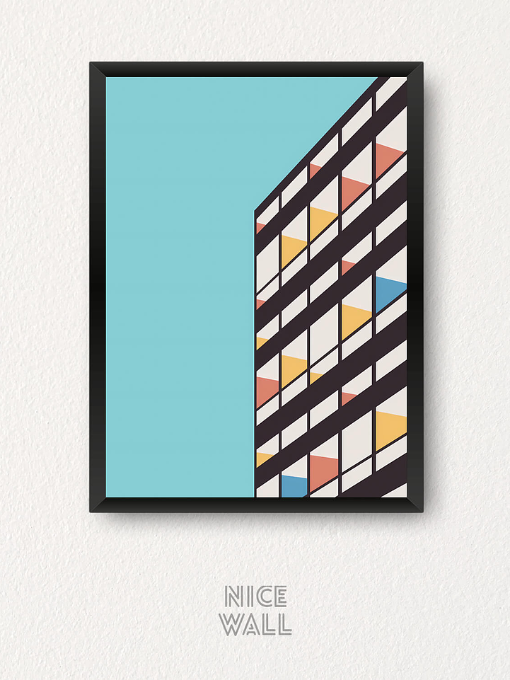 Cuadro Edificio Geométrico 1