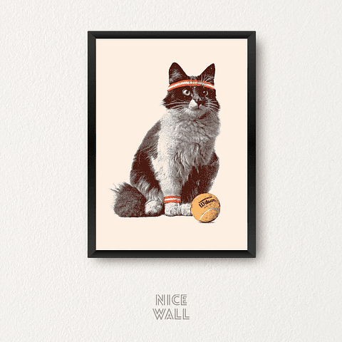 Cuadro Gato Tenista