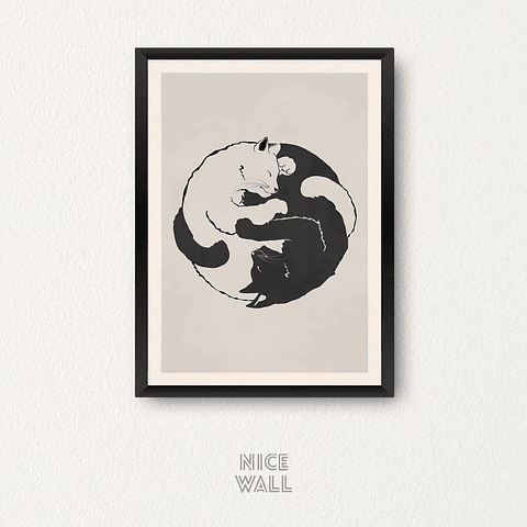 Cuadro Yin Yang Cats