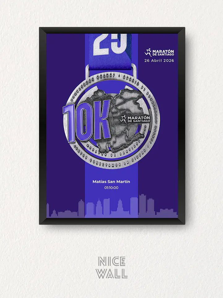 Cuadro para Medalla Maratón de Santiago 5