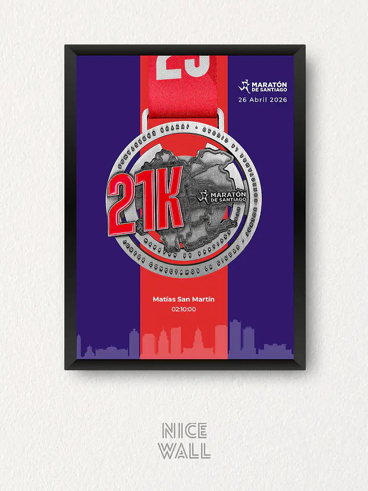Cuadro para Medalla Maratón de Santiago 6