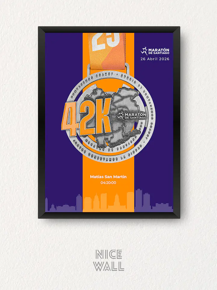 Cuadro para Medalla Maratón de Santiago 7