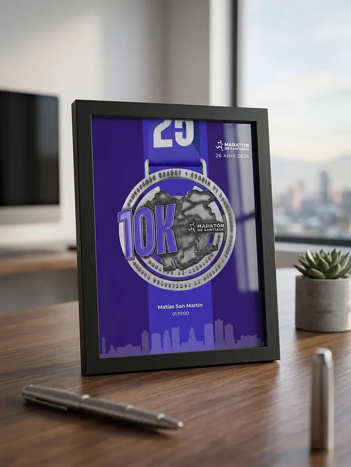 Cuadro para Medalla Maratón de Santiago 2