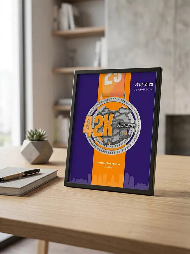 Cuadro para Medalla Maratón de Santiago 4