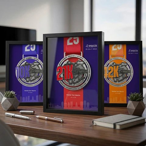 Cuadro para Medalla Maratón de Santiago 2025
