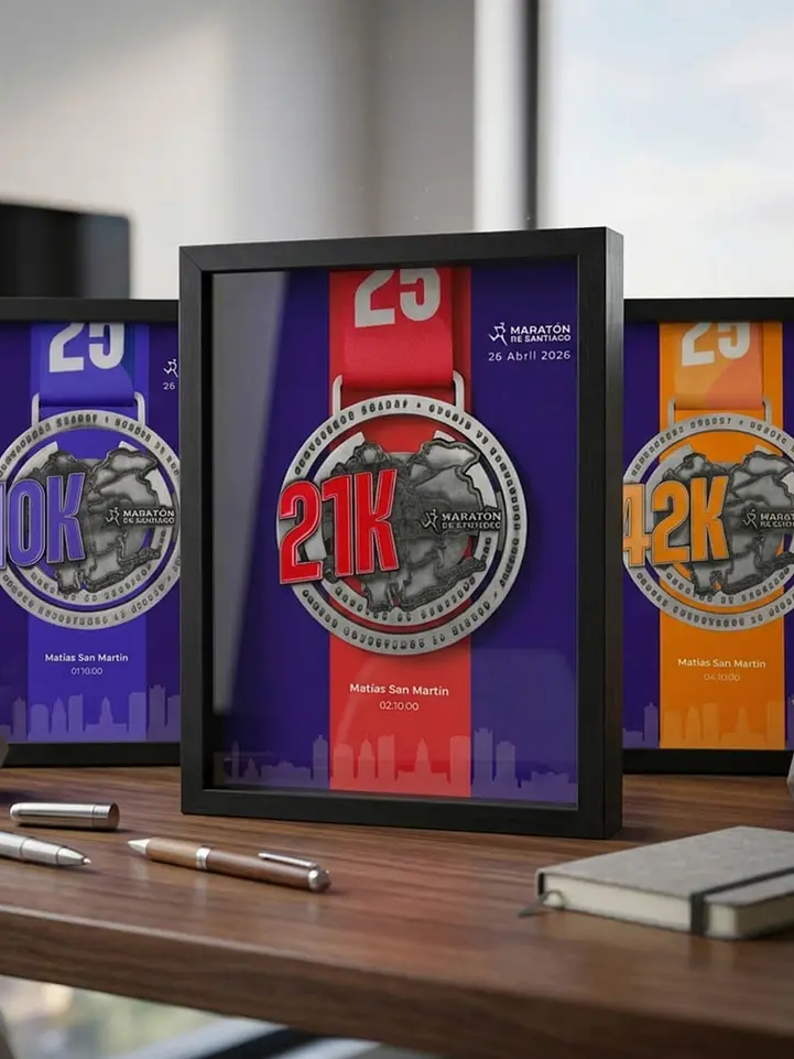 Cuadro para Medalla Maratón de Santiago 1