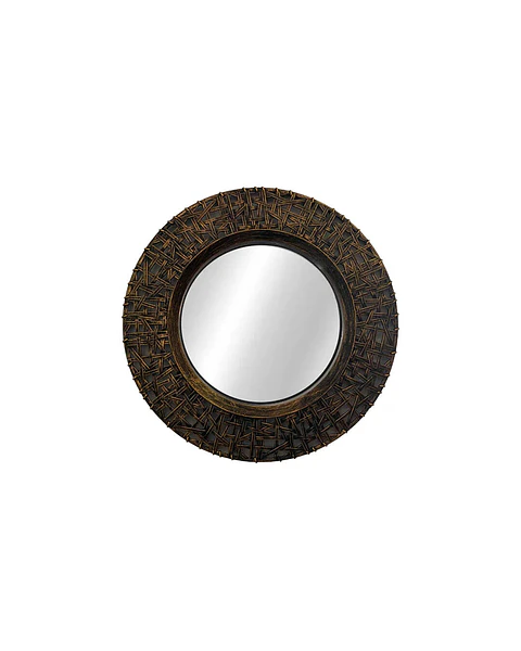 Espejo Circular Pared 50 cm Color Cobre Envejecido