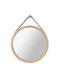Espejo Circular Pared 35 cm Madera Con Correa - Miniatura 2
