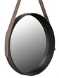 Espejo Circular Pared 40 cm  Negro Con Correa - Miniatura 3