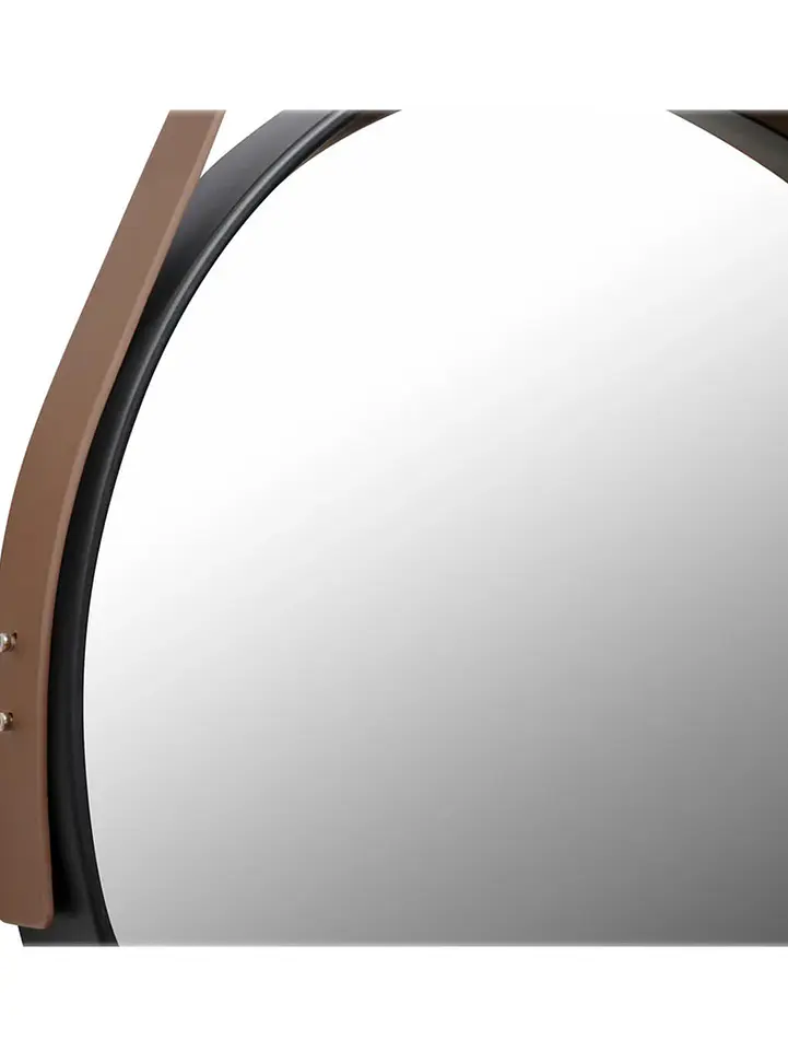 Espejo Circular Pared 40 cm  Negro Con Correa 4