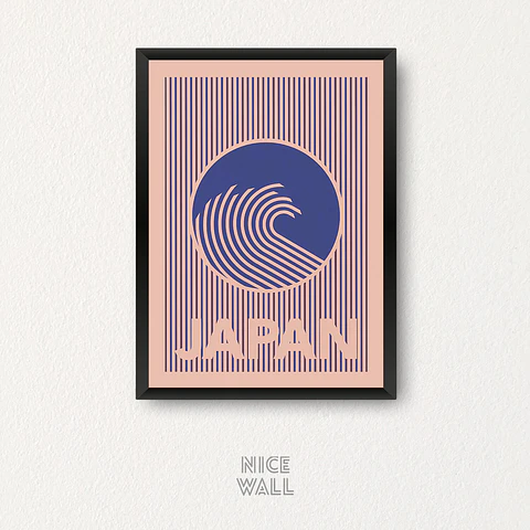 Cuadro Ola Japan Ilustrada