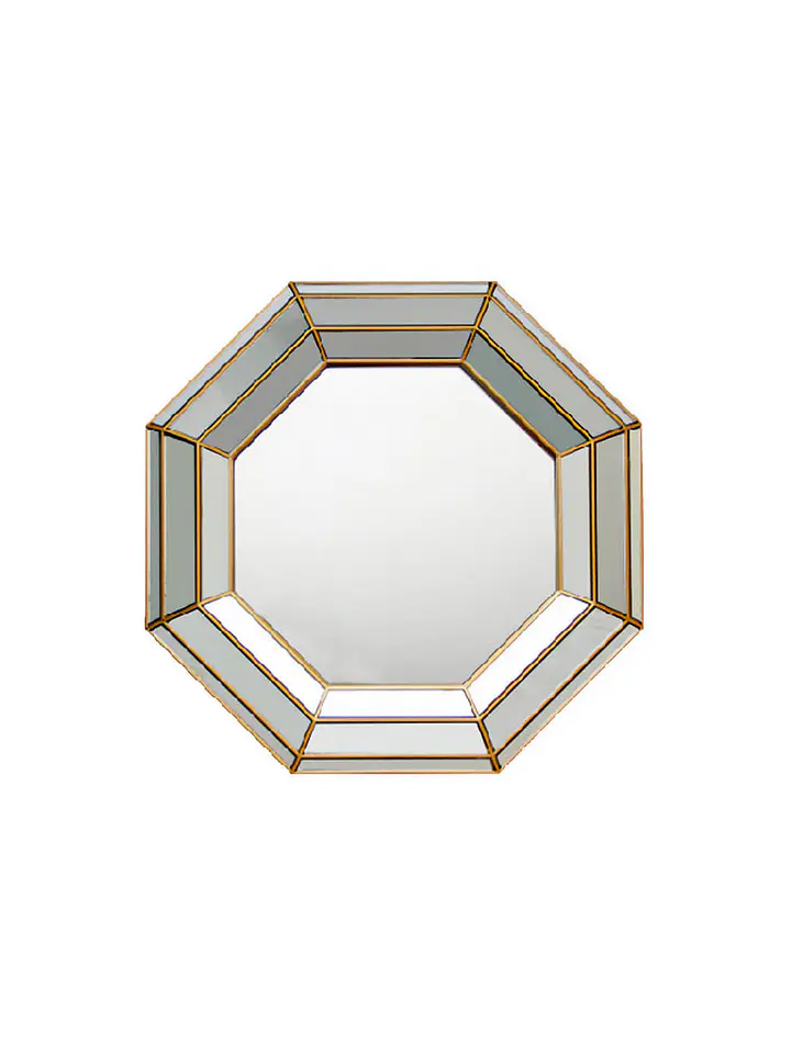 Espejo Octagonal Pared Dorado 45 cm  2