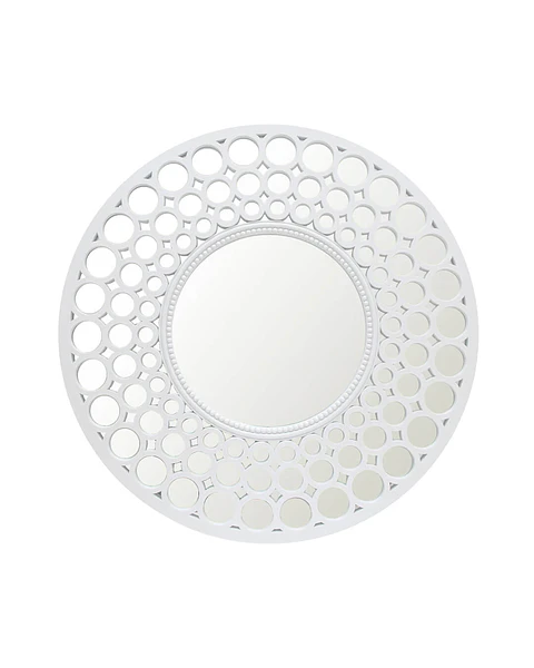 Espejo Redondo Pared Blanco 63 cm